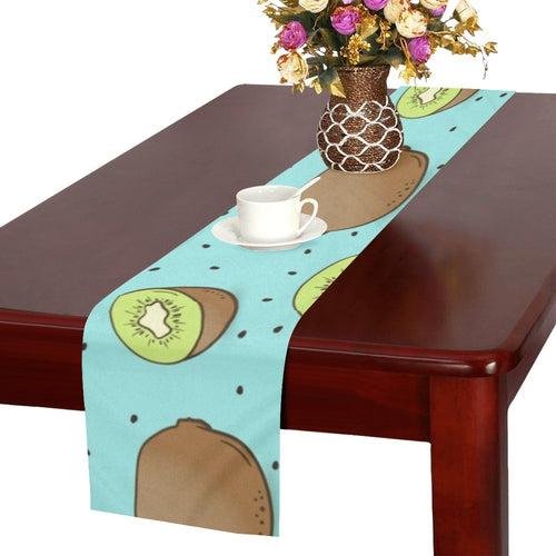 Kiwi blue background Table Runner