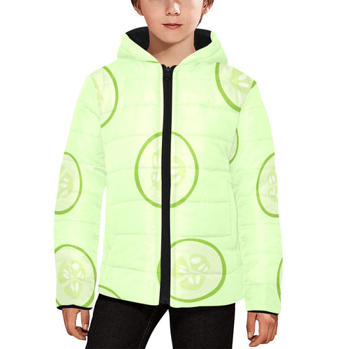 Cucumber pattern Kids' Boys' Girls' Padded Hooded Jacket