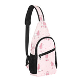 Poodle dog pink color theme All Over Print Chest Bag