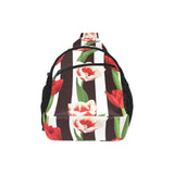 red and white tulips pattern All Over Print Chest Bag