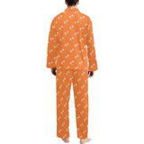 Engine Piston Orange Background Pattern Design 05 Men's Long Pajama Set