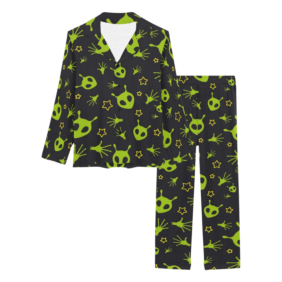 Alien Pattern Print Design 02 Women's Long Pajama Set