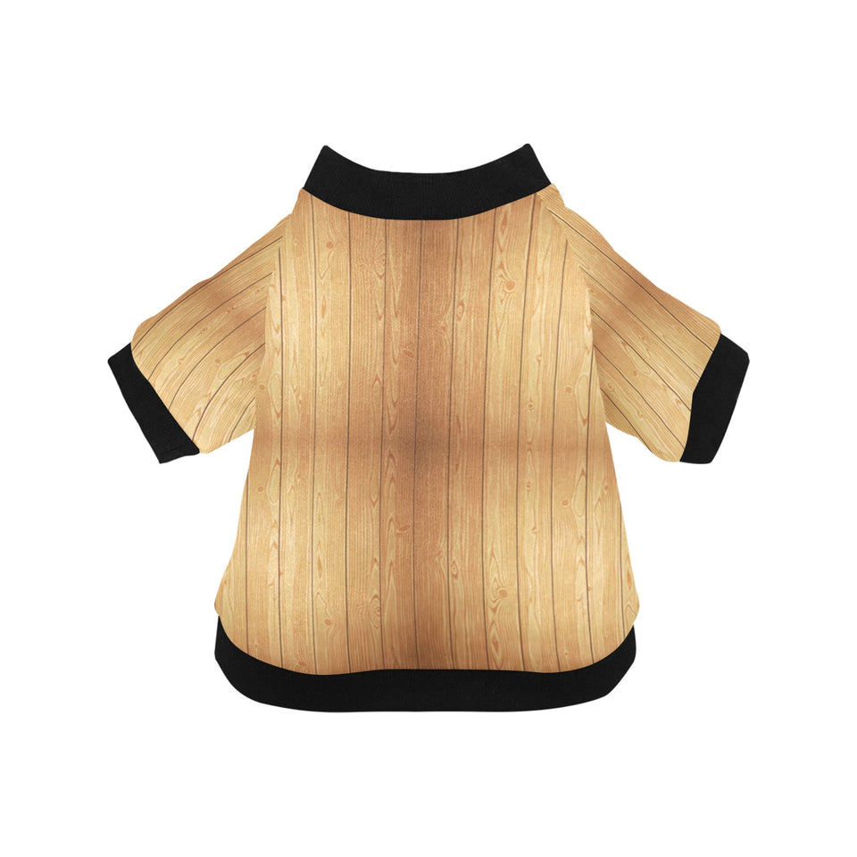 Wood Printed Pattern Print Design 05 All Over Print Pet Dog Round Neck Fuzzy Shirt