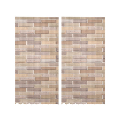 Brick Printed Pattern Print Design 01 Gauze Curtain
