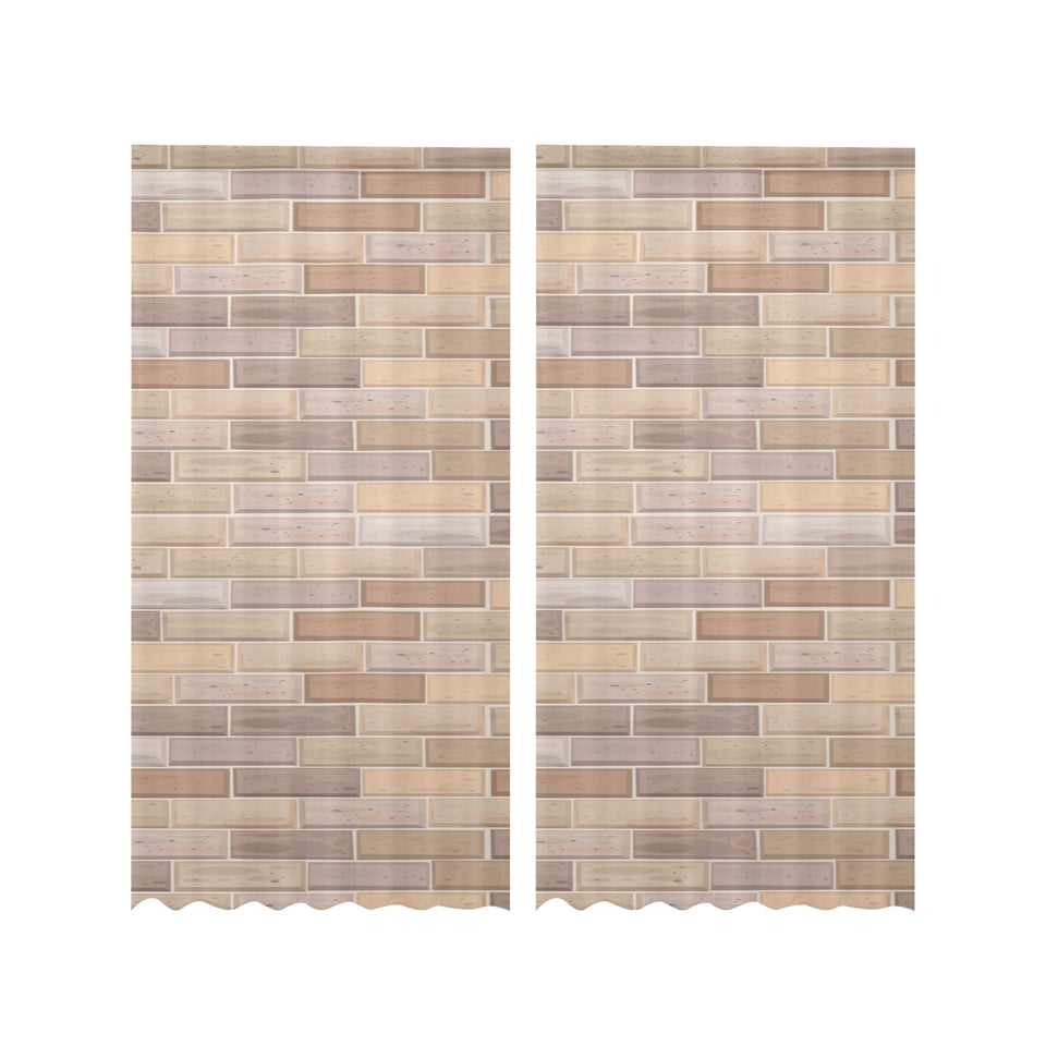Brick Printed Pattern Print Design 01 Gauze Curtain