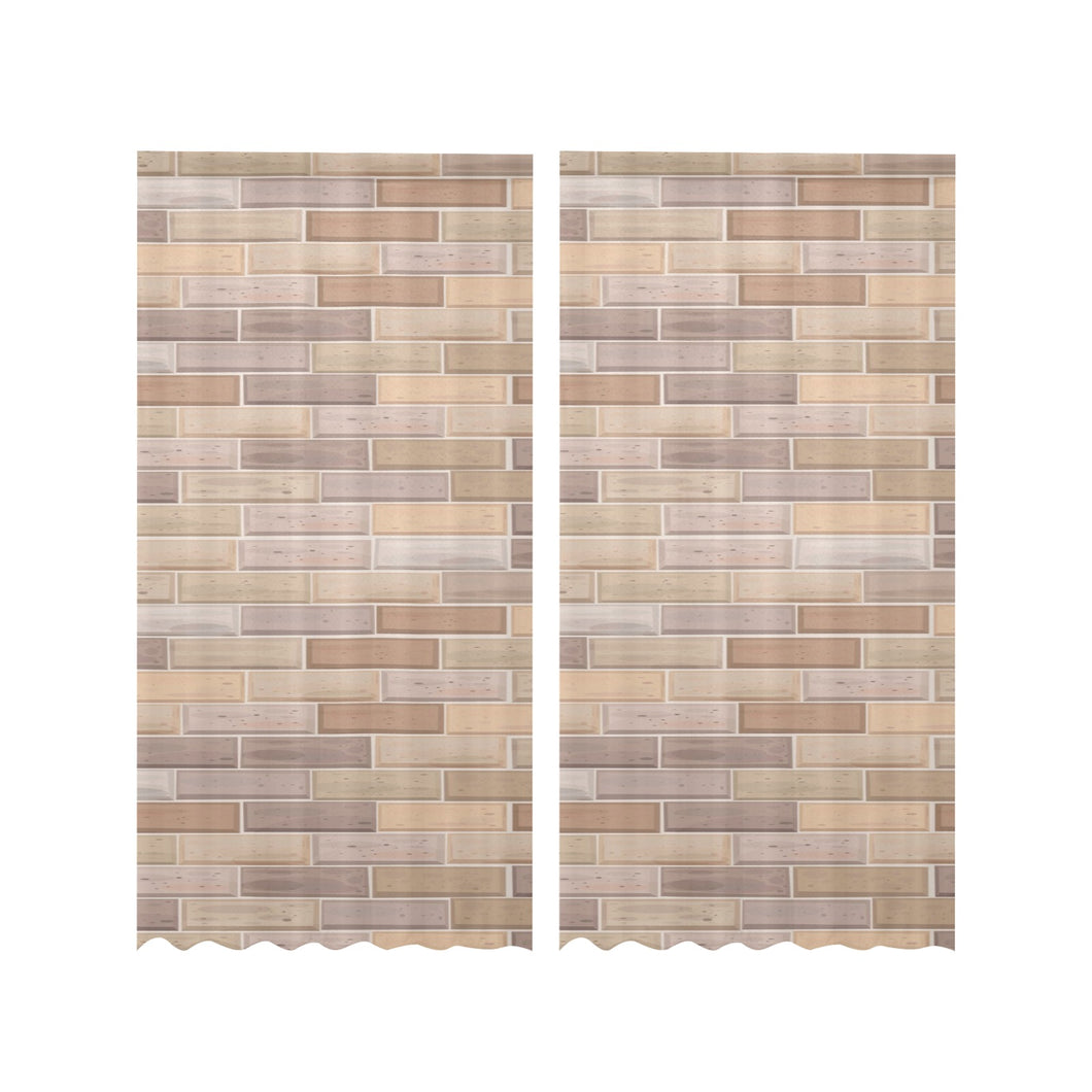 Brick Printed Pattern Print Design 01 Gauze Curtain