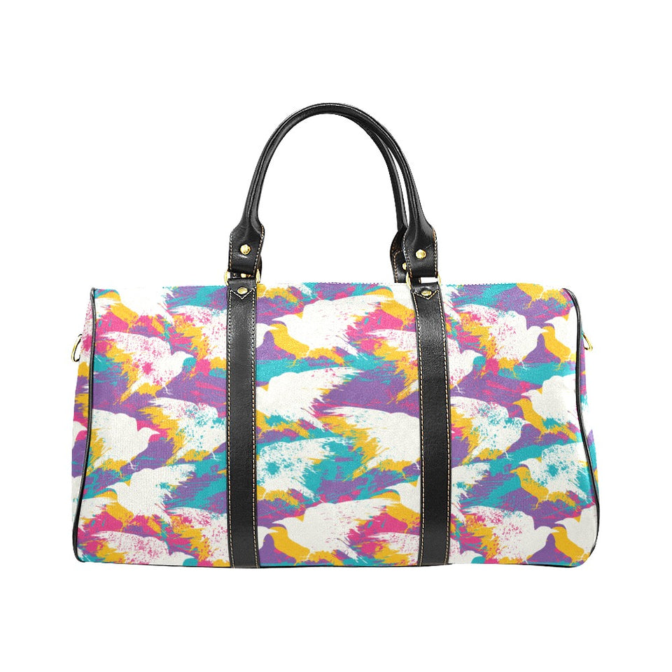 Colorful crow illustration pattern Travel Bag