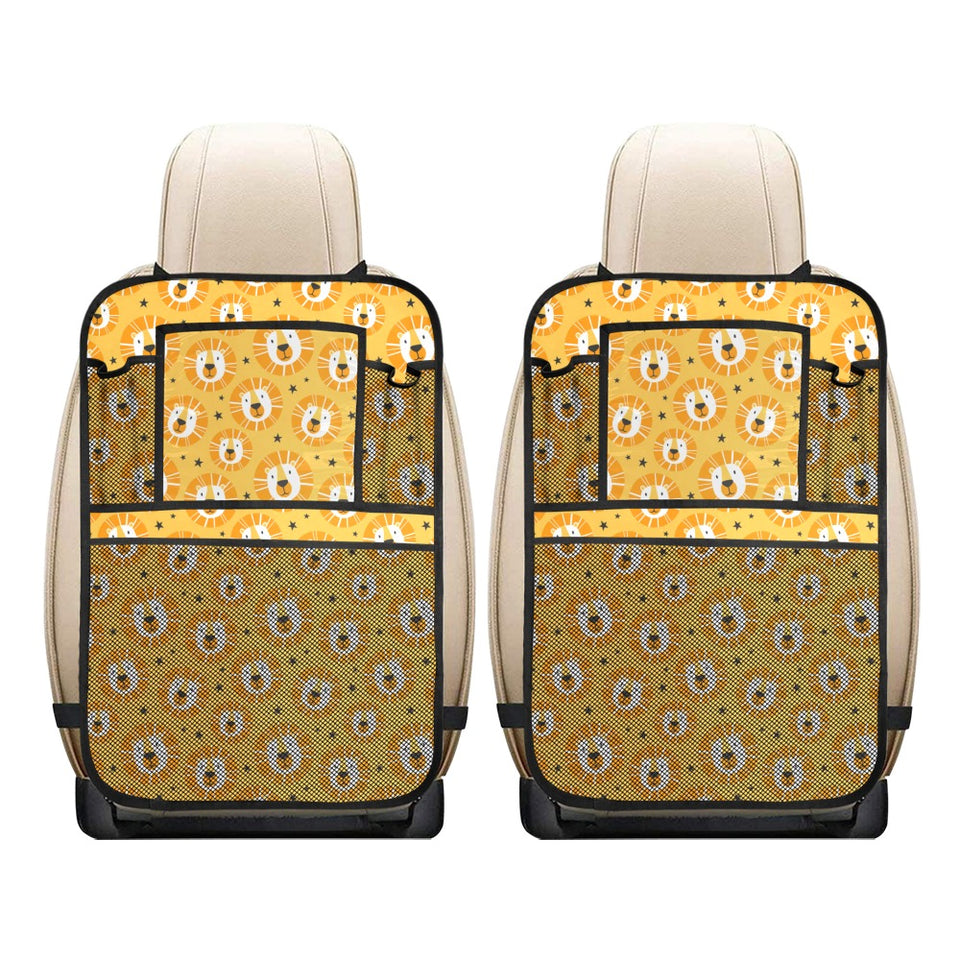 Lion Pattern Print Design 03 Car Seat Back Organizer