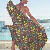 Music Notes Pattern Print Design 05 Beach Towel