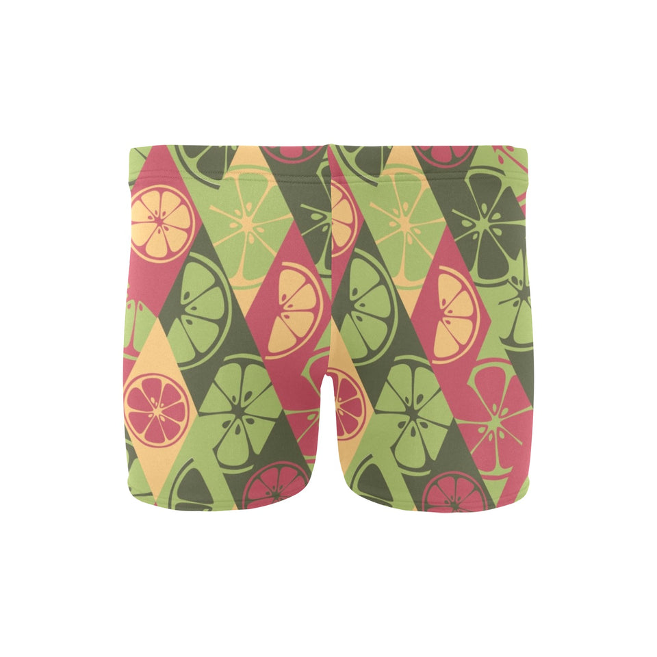 Cool Geometric lime pattern Men's Swimming Trunks