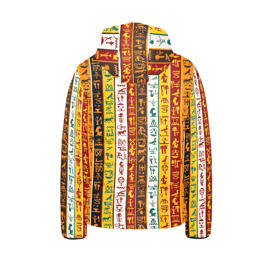 Egypt Hieroglyphics Pattern Print Design 01 Kids' Boys' Girls' Padded Hooded Jacket
