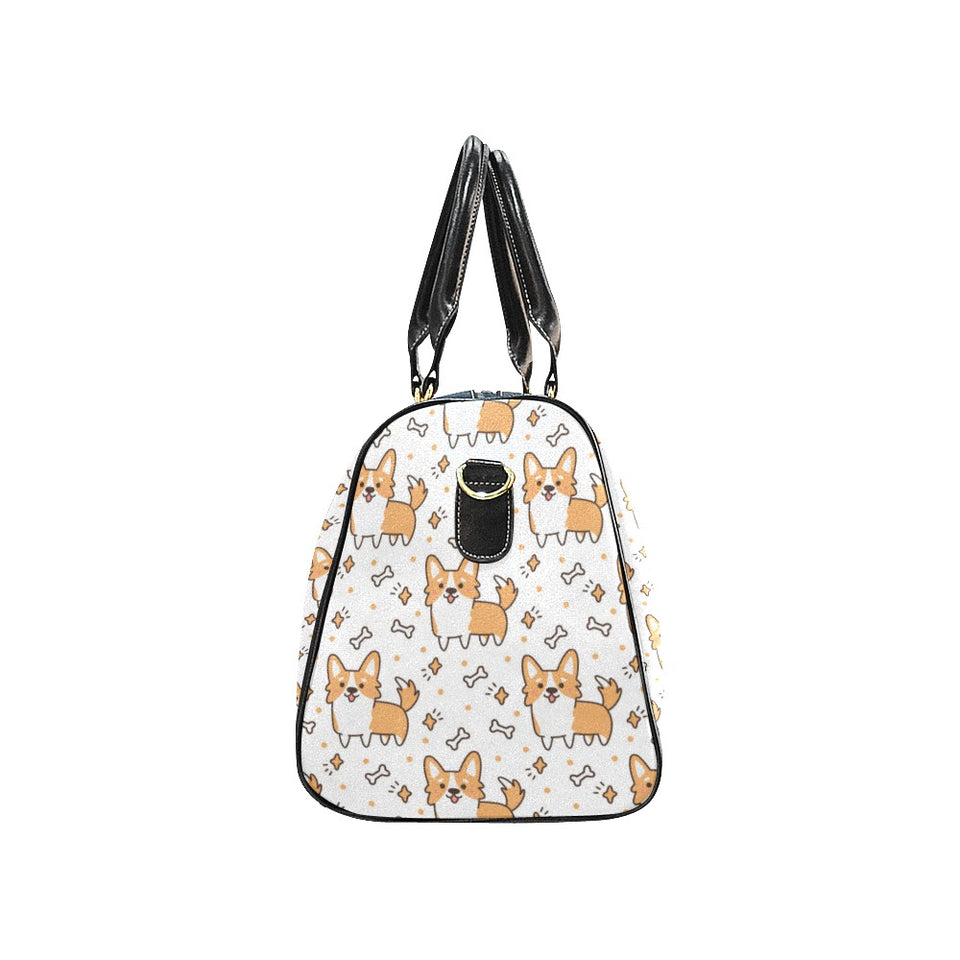 Cute corgi heart star bone pattern Travel Bag