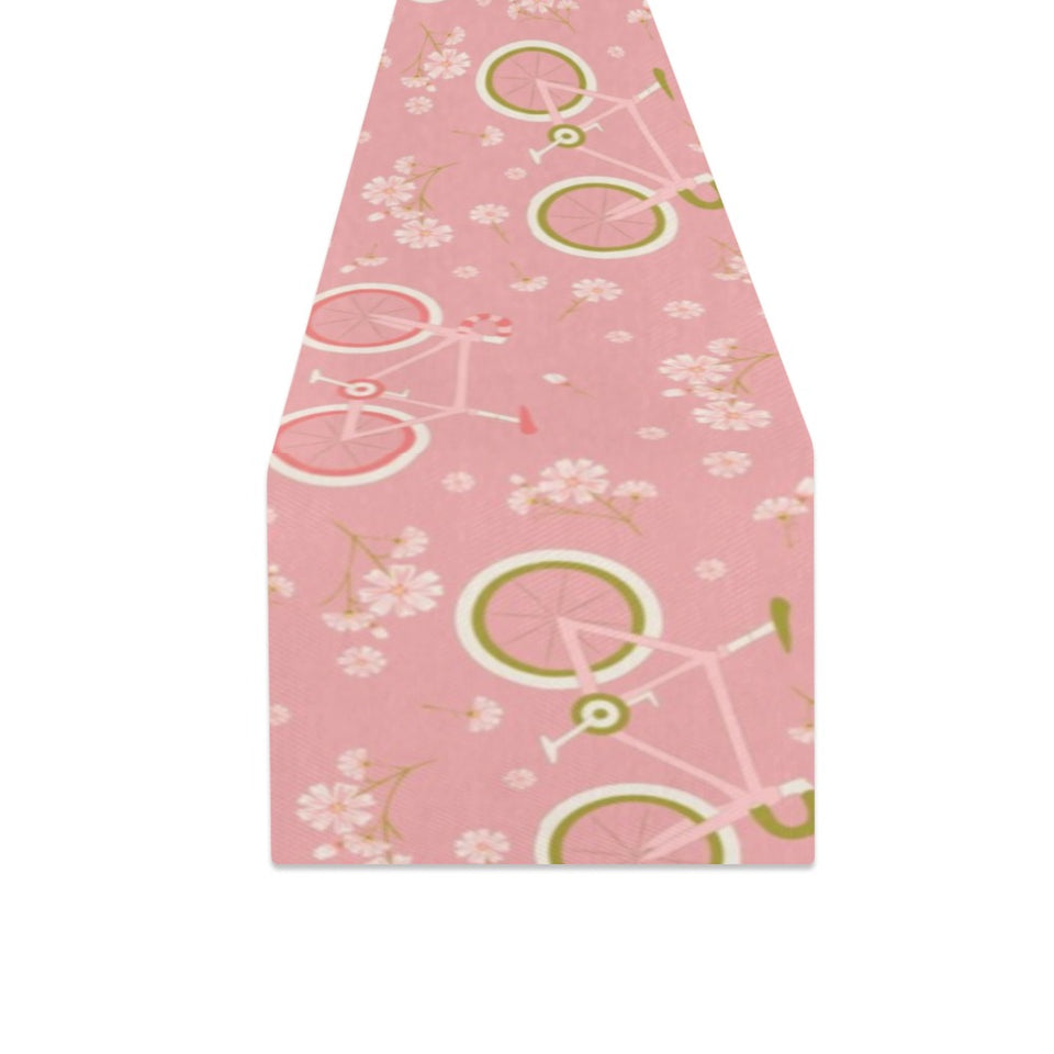 Bicycle Pattern Print Design 02 Table Runner