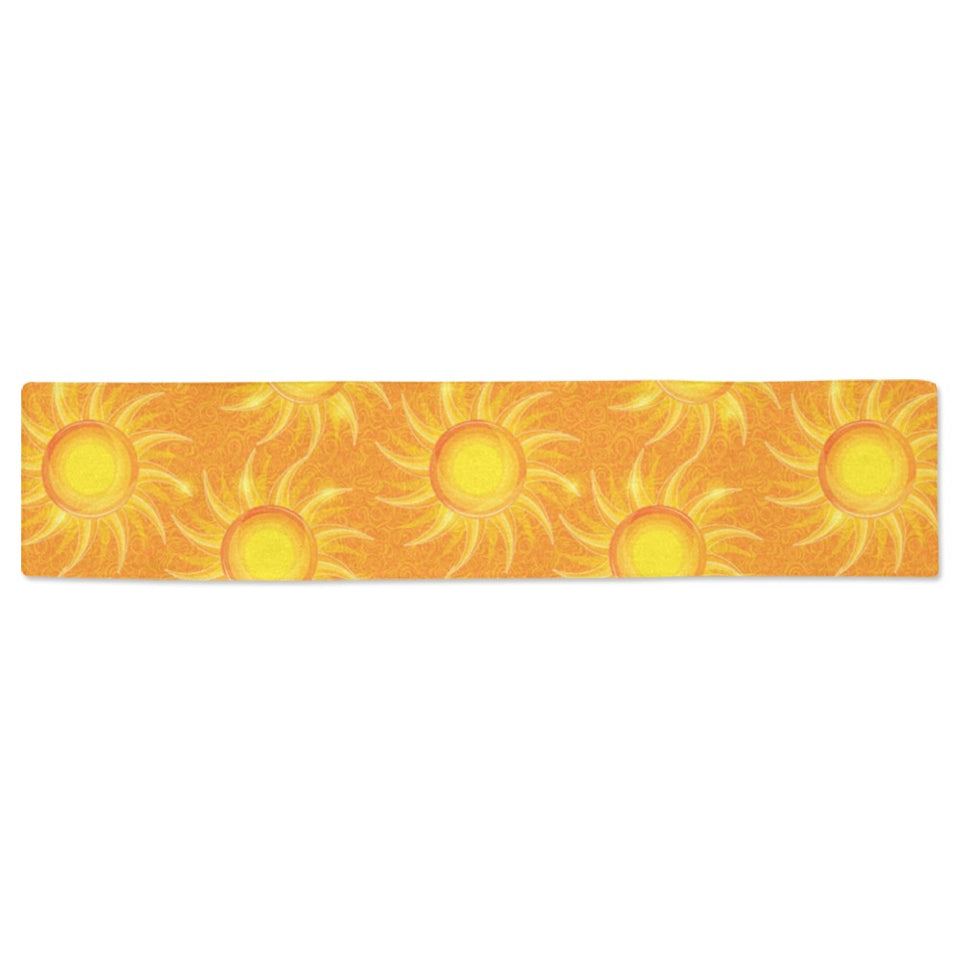 Sun orange background Table Runner