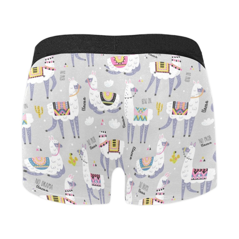 Cute Llama Alpaca pattern Men's All Over Print Boxer Briefs Men's Underwear