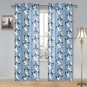 Seagull Pattern Print Design 04 Gauze Curtain