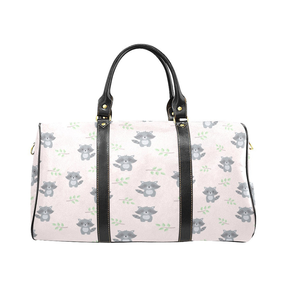 cute raccoons leaves pattern Travel Bag