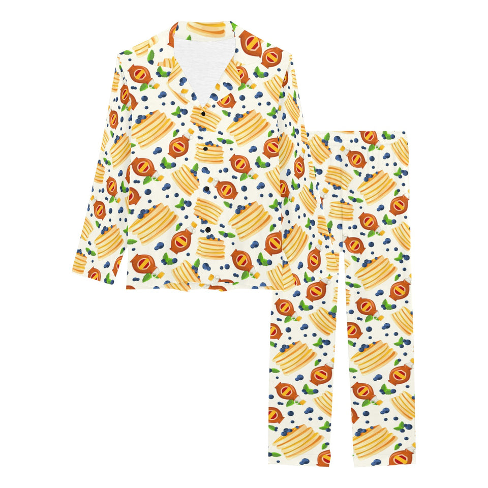 Pancake Pattern Print Design 02 Women's Long Pajama Set