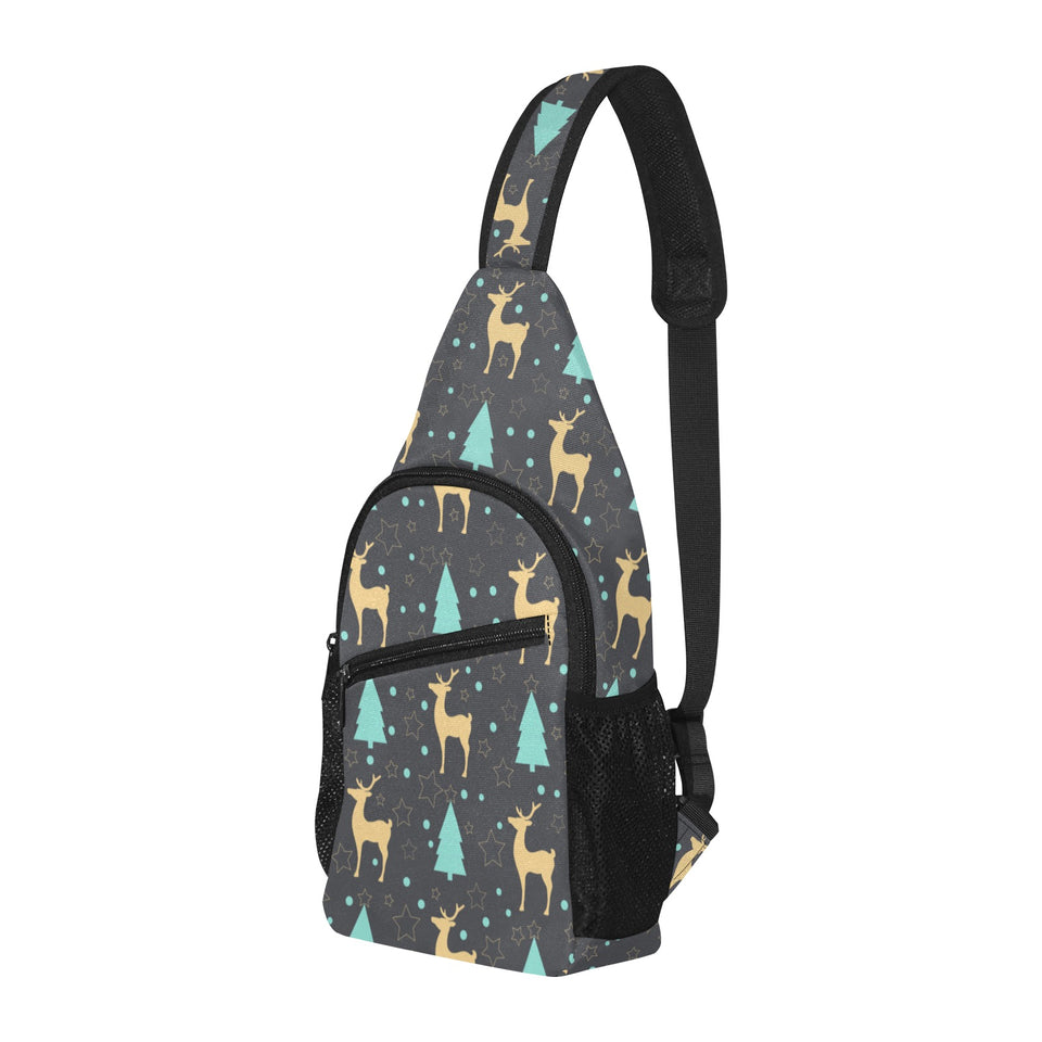 Deers star tree pattern All Over Print Chest Bag