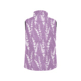 Lavender flowers purple pattern Women's Padded Vest