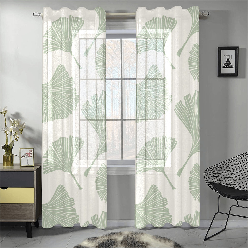 Ginkgo leaves pattern Gauze Curtain