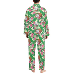 Coconut Pattern Print Design 01 Men's Long Pajama Set