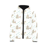 Cute Rhino pattern background Kids' Boys' Girls' Padded Hooded Jacket