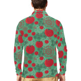 Tomato design pattern Men's Long Sleeve Polo Shirt