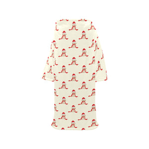 Golden Retriever Pattern Print Design 01 Blanket Robe with Sleeves