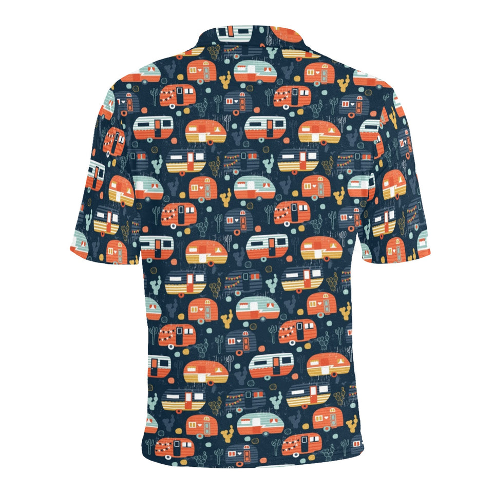 Camper Van Pattern Print Design 05 Men's All Over Print Polo Shirt