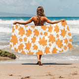 Orange Maple Leaf pattern Beach Towel
