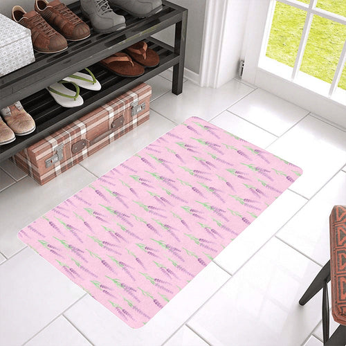 Lavender pattern pink background Doormat