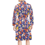 Goldfish Pattern Print Design 04 Men's Long Sleeve Belted Night Robe