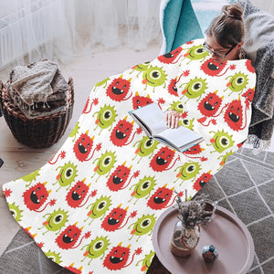 Alien Pattern Print Design 05 Blanket Robe with Sleeves