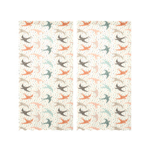 Swallow Pattern Print Design 02 Gauze Curtain