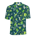Lime ice flower pattern Men's All Over Print Polo Shirt