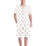 Greyhound Pattern Print Design 05 Men's V-Neck Short Pajama Set