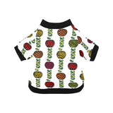 colorful apples leave zebra stripe All Over Print Pet Dog Round Neck Fuzzy Shirt