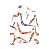 Boomerang Australian aboriginal ornament pattern Men's Padded Hooded Jacket