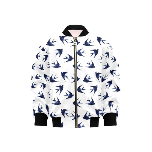 Swallow Pattern Print Design 03 Kids' Boys' Girls' Bomber Jacket