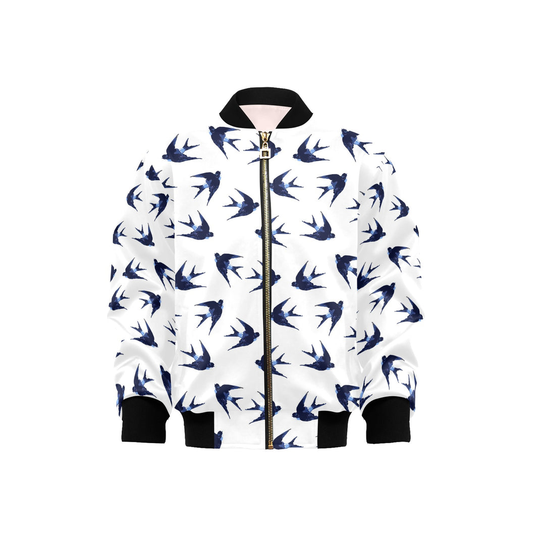 Swallow Pattern Print Design 03 Kids' Boys' Girls' Bomber Jacket