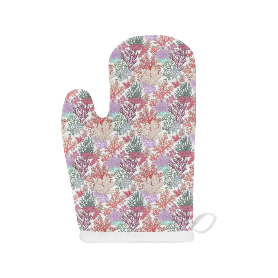 Coral Reef Pattern Print Design 03 Heat Resistant Oven Mitts