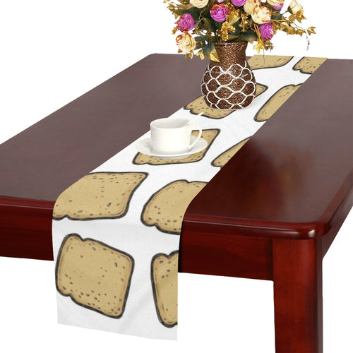 Bread Toast Pattern Print Design 03 Table Runner