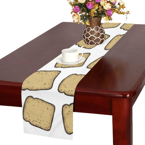 Bread Toast Pattern Print Design 03 Table Runner