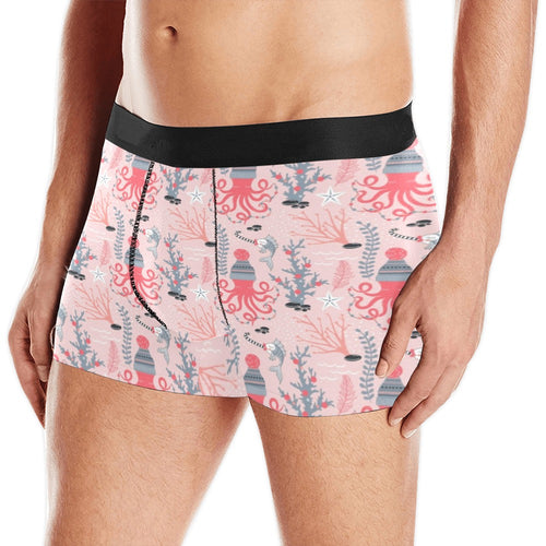 Octopus winter hat garland Fish candy Seaweed Cora Men's All Over Print Boxer Briefs Men's Underwear