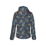 Beautiful peacock feather pattern Women's Padded Hooded Jacket