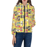 Camera Pattern Print Design 02 Women's Padded Hooded Jacket