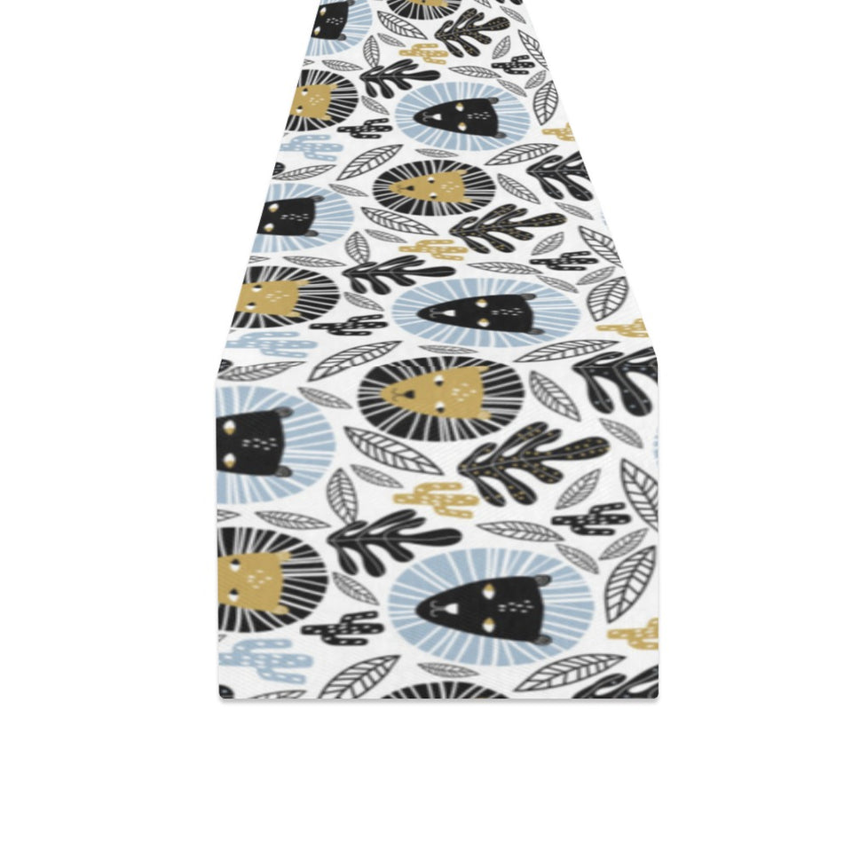 Lion Pattern Print Design 05 Table Runner