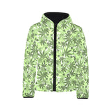 Canabis Marijuana Weed Pattern Print Design 01 Kids' Boys' Girls' Padded Hooded Jacket