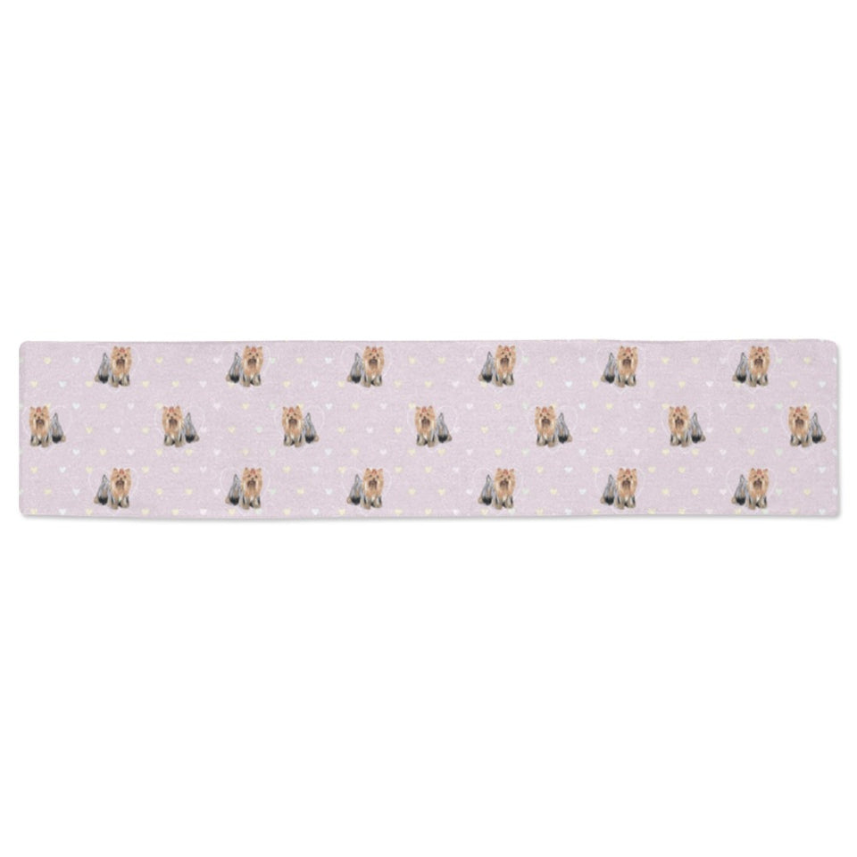 Yorkshire Terrier Pattern Print Design 02 Table Runner